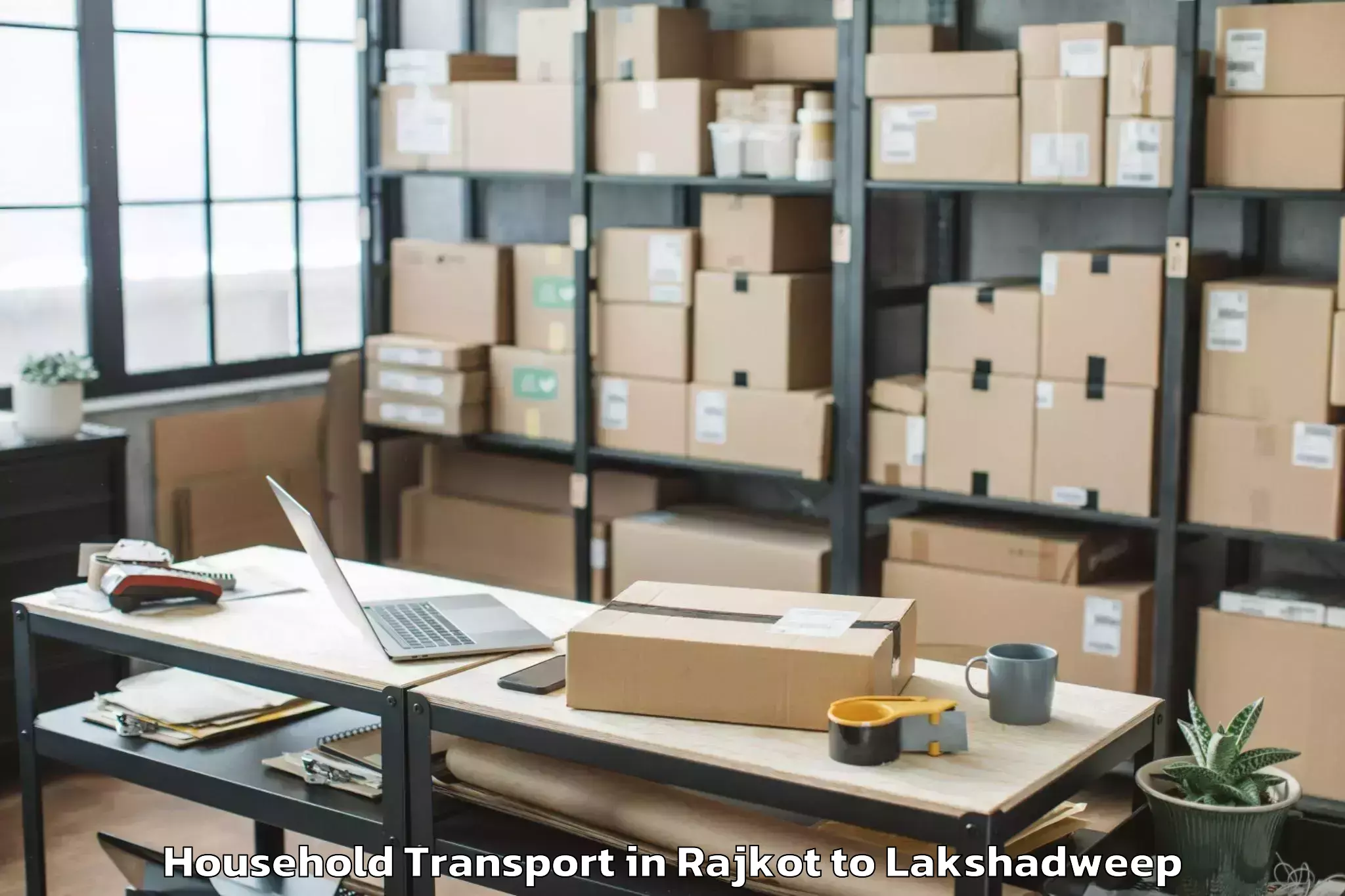 Top Rajkot to Agatti Household Transport Available